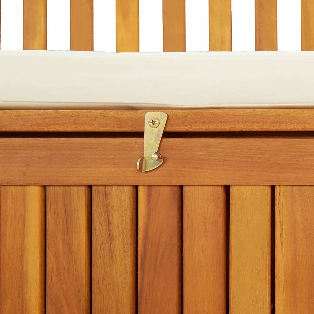 Tömör akácfa kerti XL tárolópad 120 x 63 x 84 cm 9