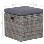 6-részes szürke polyrattan kerti bútorszett párnákkal 12