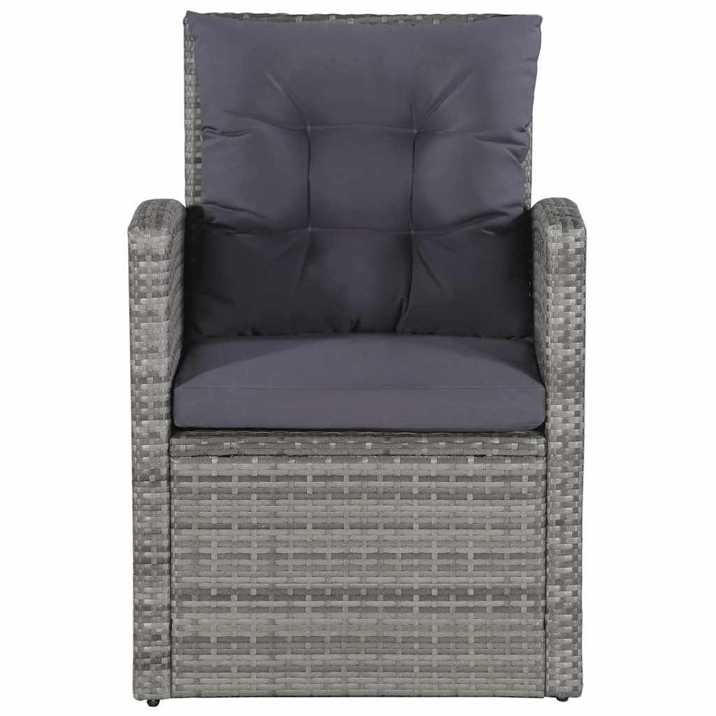 6-részes szürke polyrattan kerti bútorszett párnákkal 5
