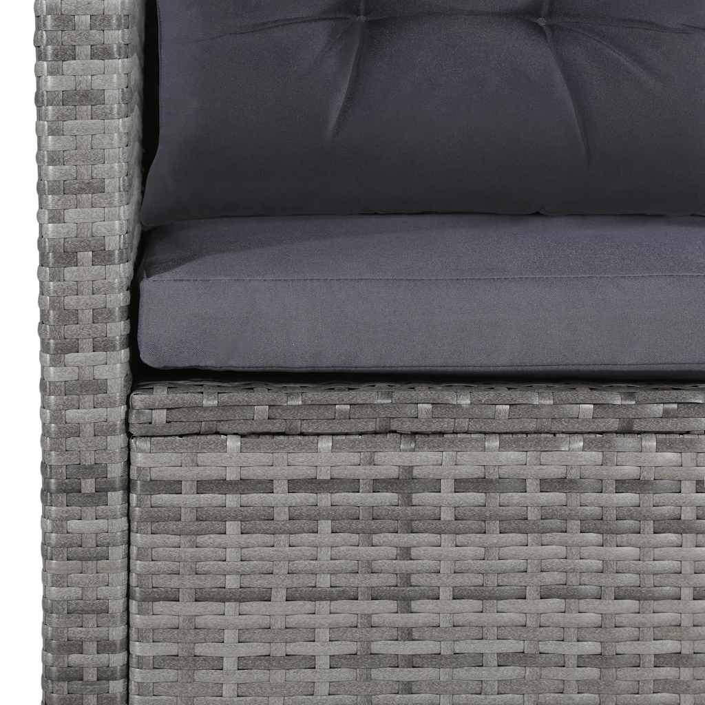 6-részes szürke polyrattan kerti bútorszett párnákkal 6