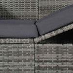 Szürke polyrattan napellenzős kerti ágy 205 x 62 cm 7