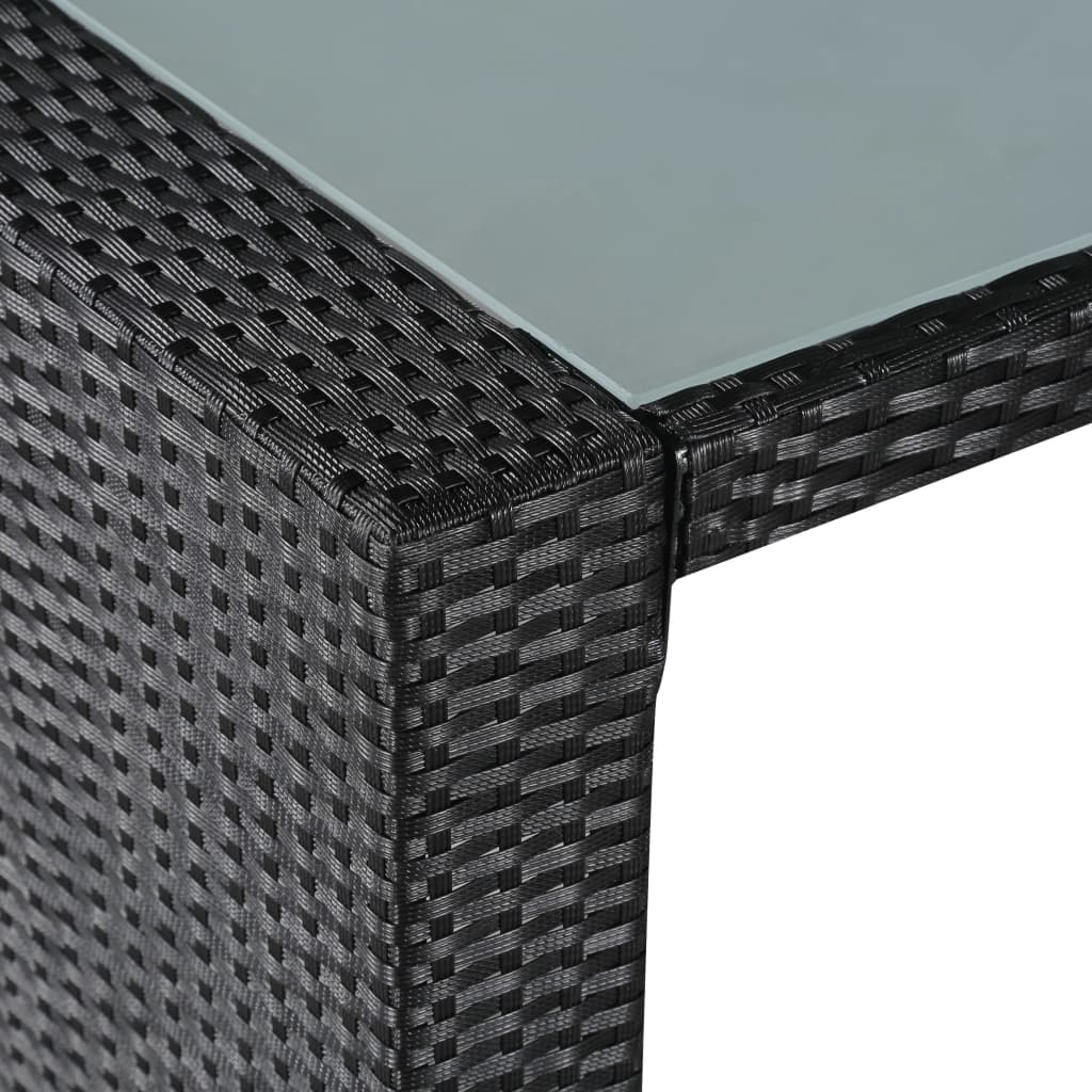 9-részes fekete kültéri polyrattan étkezőgarnitúra 8