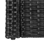 5-részes fekete polyrattan kerti bútorszett párnákkal 9