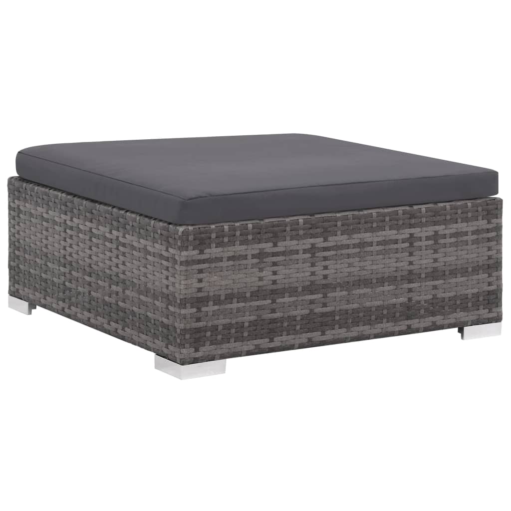 6-részes szürke polyrattan kerti bútorszett párnákkal 4