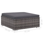 6-részes szürke polyrattan kerti bútorszett párnákkal 8