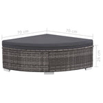 6-részes szürke polyrattan kerti bútorszett párnákkal 9