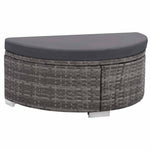 8 darabos szürke polyrattan kerti bútor szett párnákkal 4