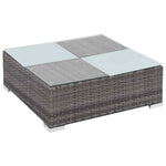 8 darabos szürke polyrattan kerti bútor szett párnákkal 5