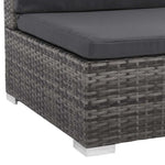 8 darabos szürke polyrattan kerti bútor szett párnákkal 6