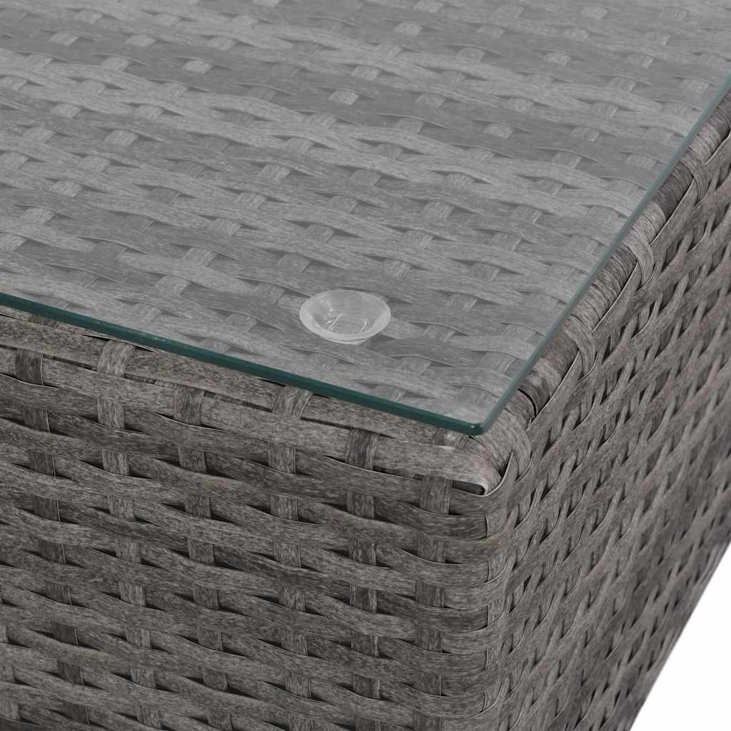 8 darabos szürke polyrattan kerti bútor szett párnákkal 7