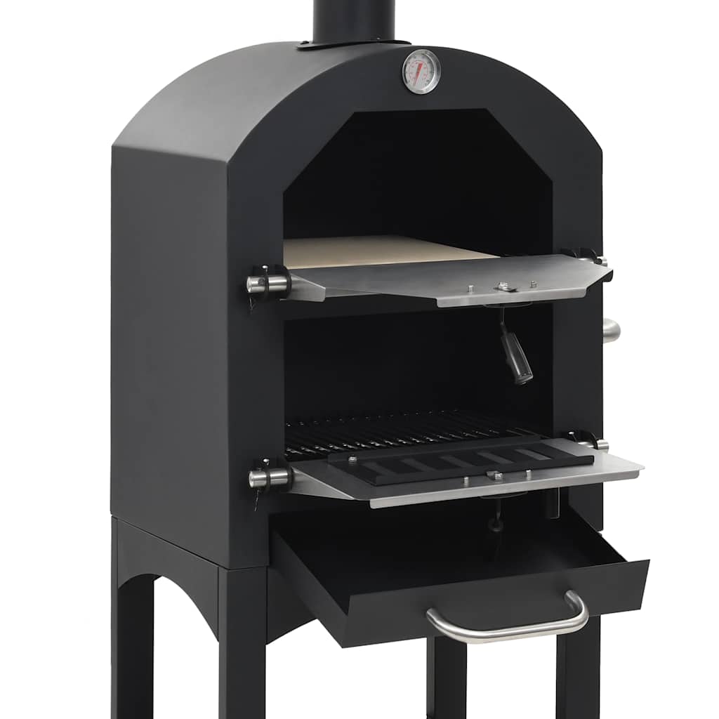 Kültéri faszenes pizzasütő kemence pizzakővel 4