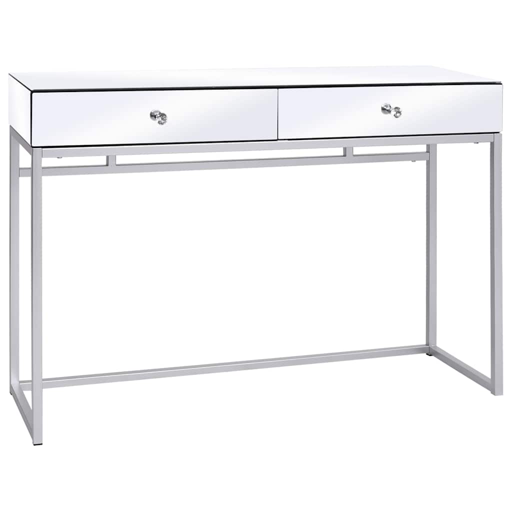 Tükrös konzolasztal acélból és üvegből 107 x 33 x 77 cm