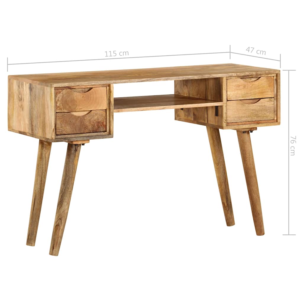 Tömör mangófa íróasztal 115 x 47 x 76 cm 11