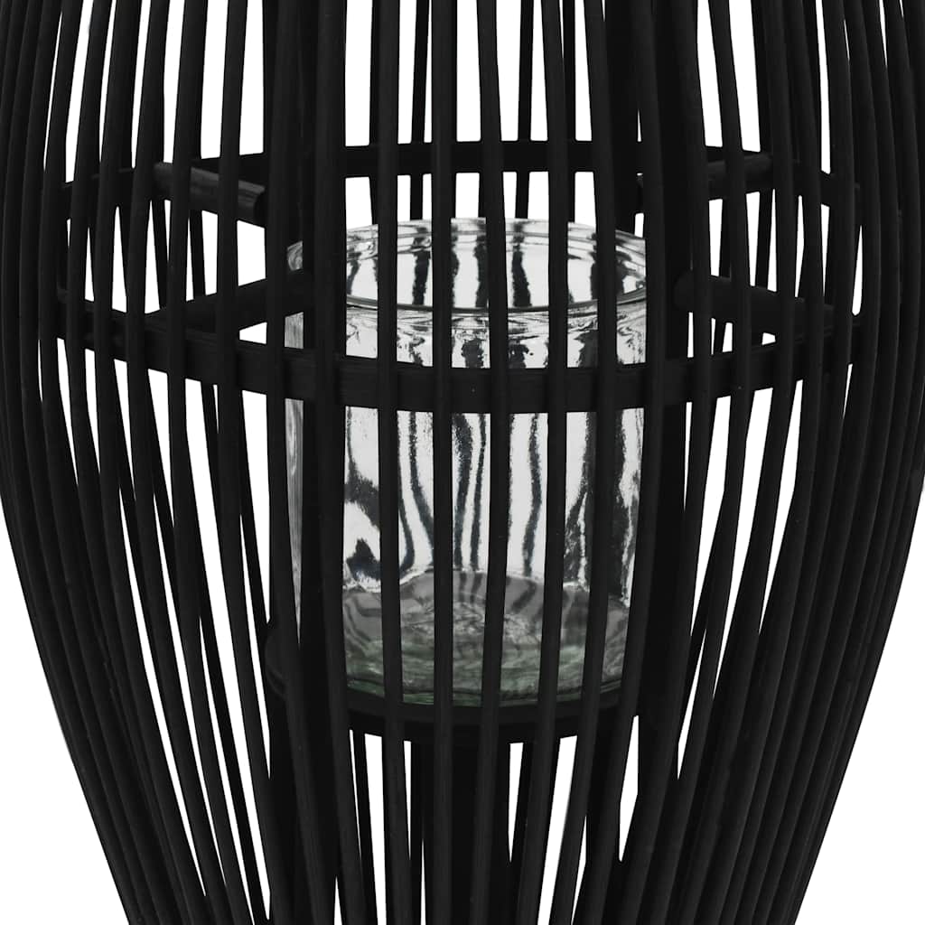Fekete bambusz függő gyertyatartó lámpás, 60 cm 2