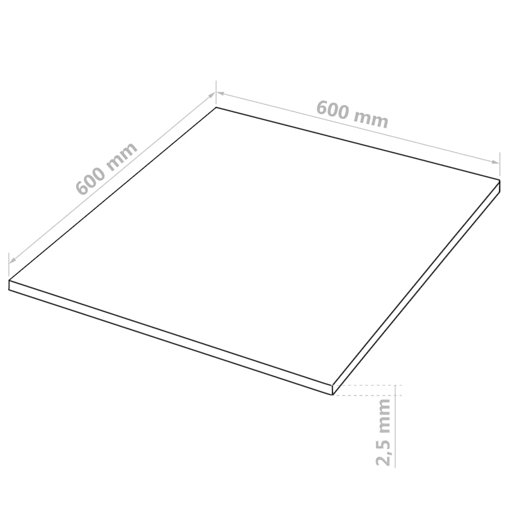 10 db négyzet alakú MDF-lap 60x60 cm 2,5 mm 6