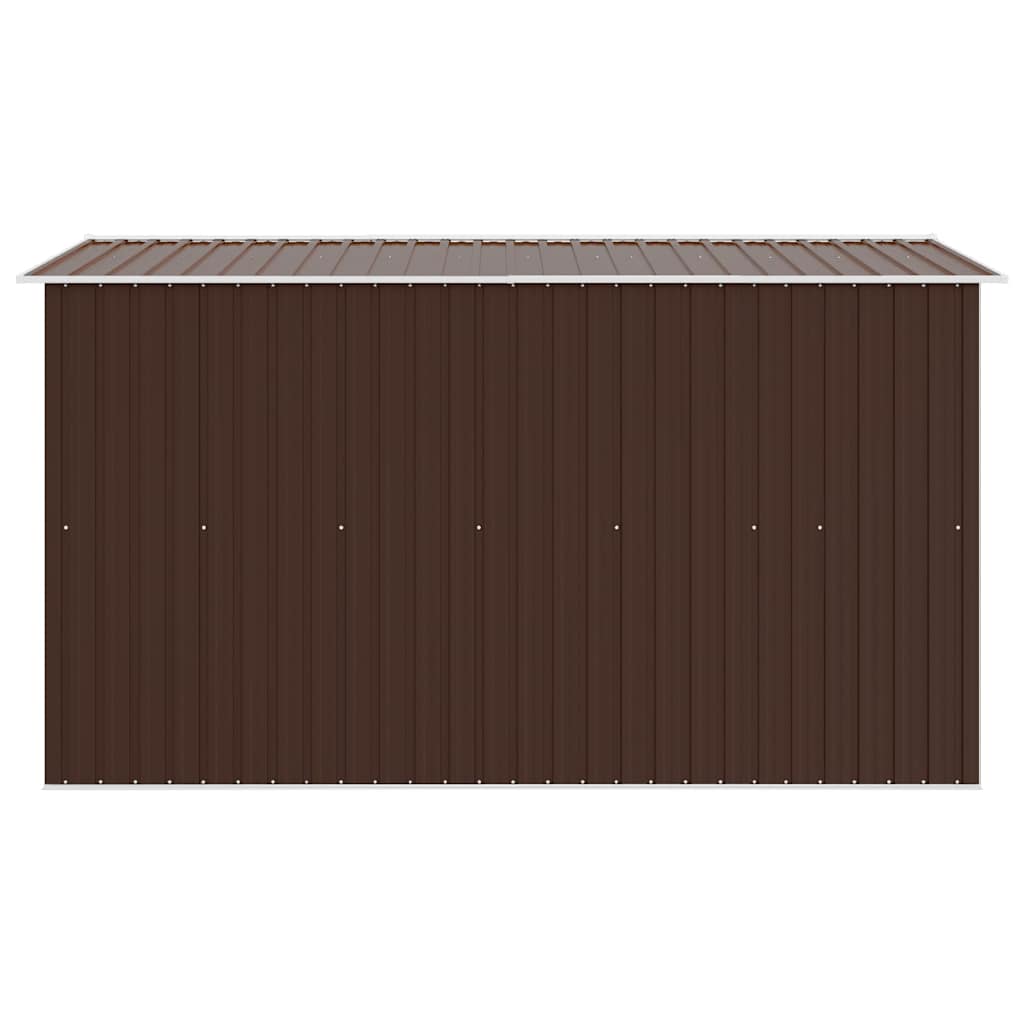 Barna fém kerti fészer 257 x 298 x 178 cm 5
