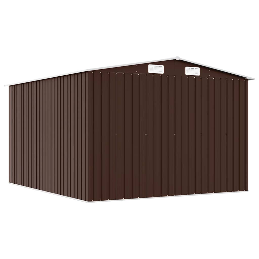 Barna fém kerti fészer 257 x 298 x 178 cm 6
