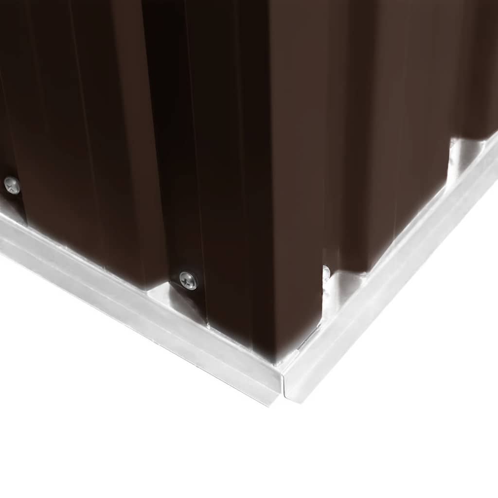 Barna fém kerti fészer 257 x 298 x 178 cm 7