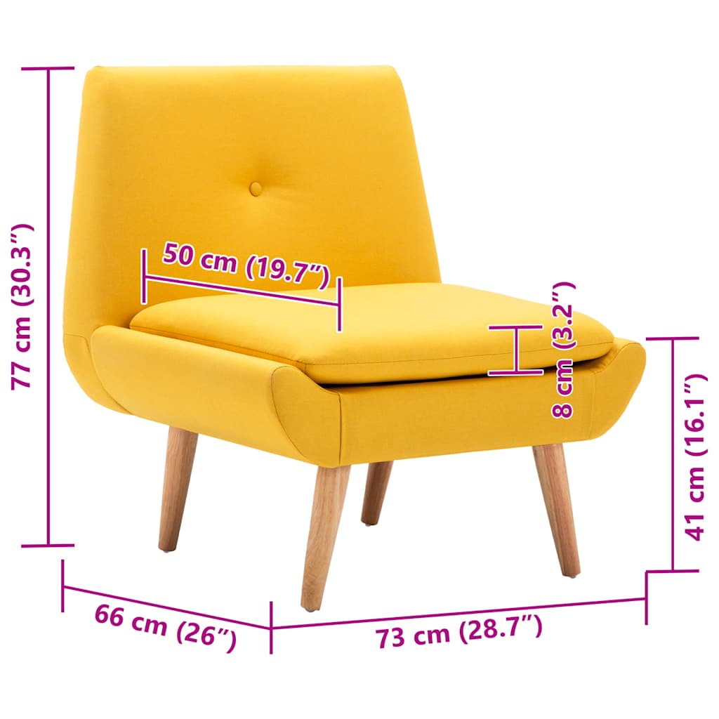 Sárga karfa nélküli szövetfotel 8