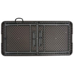 Barna rattan hatású HDPE összecsukható kerti asztal 120x60x74cm 4