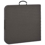 Barna rattan hatású HDPE összecsukható kerti asztal 120x60x74cm 5