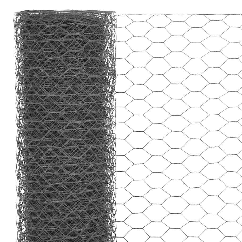 Szürke PVC-bevonatú acél csirkeháló drótkerítés 25 x 1,2 m 3
