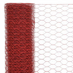 Piros PVC-bevonatú acél csirkeháló drótkerítés 25 x 1 m 3