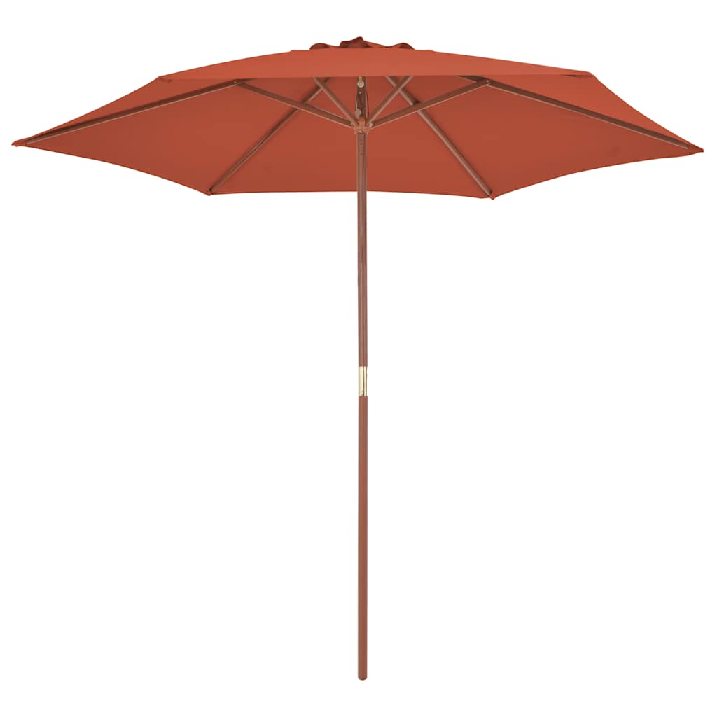 Terrakotta kültéri napernyő farúddal 270 cm 2