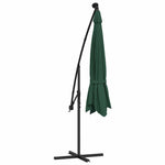 Zöld konzolos kerti napernyő LED-del és fémrúddal 350 cm 8