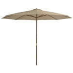 Tópszínű kültéri napernyő farúddal 350 cm 2