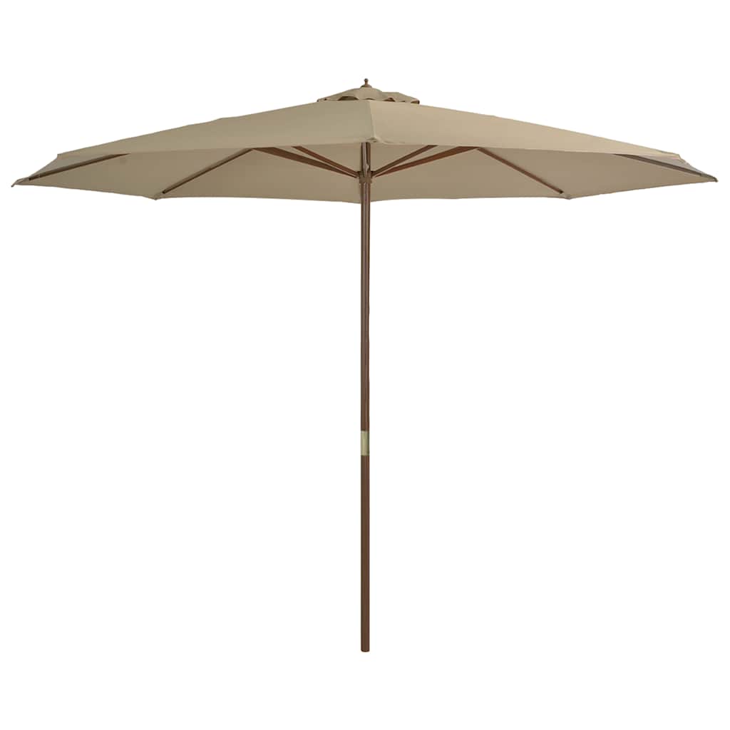 Tópszínű kültéri napernyő farúddal 350 cm 2