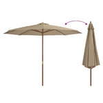 Tópszínű kültéri napernyő farúddal 350 cm 3