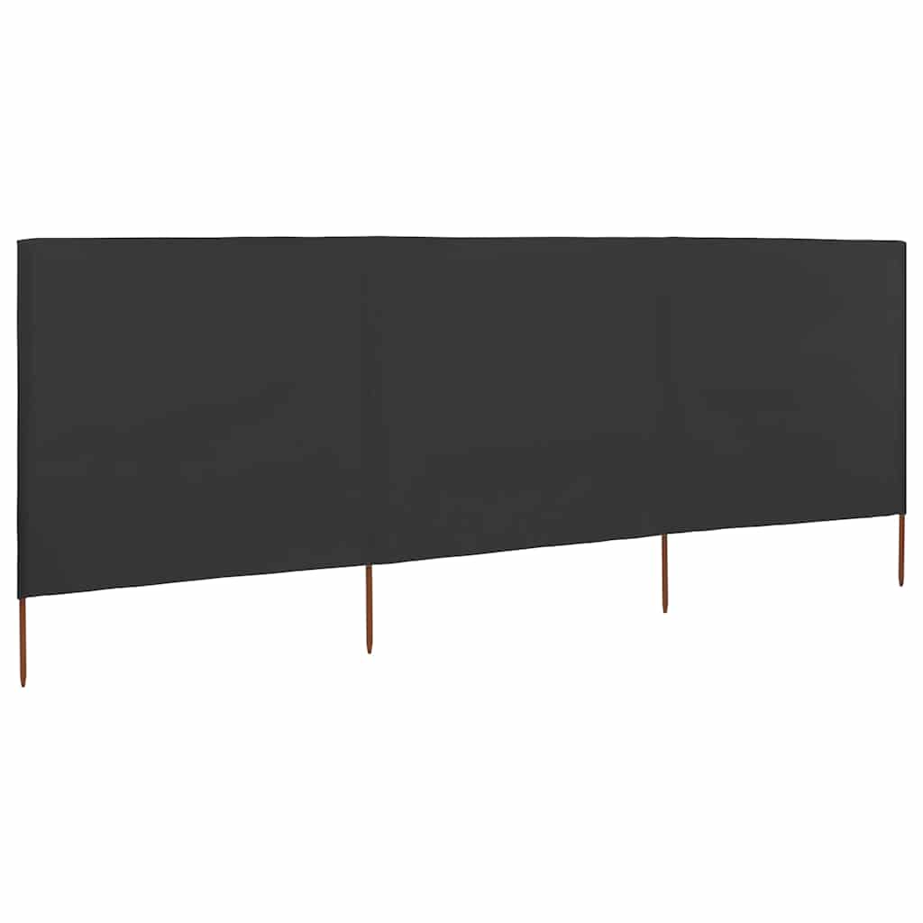 Antracitszürke szövet 3-paneles szélellenző 400 x 120 cm