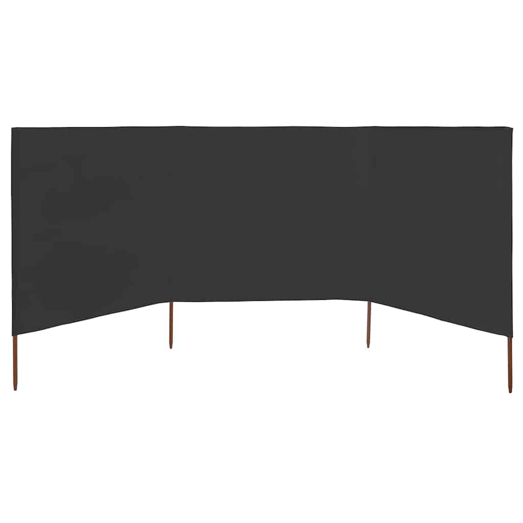 Antracitszürke szövet 3-paneles szélellenző 400 x 120 cm 2