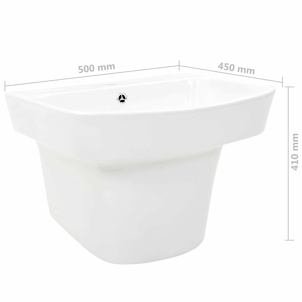 vidaXL Mosdó Fehér 50 x 45 x 41 cm Zöldített Cserép (7)
