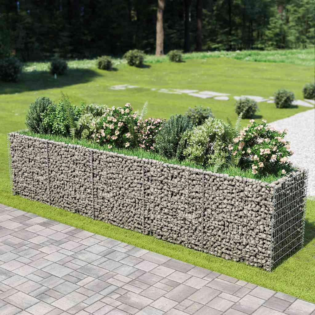 Horganyozott acél gabion magaságyás 450 x 90 x 100 cm