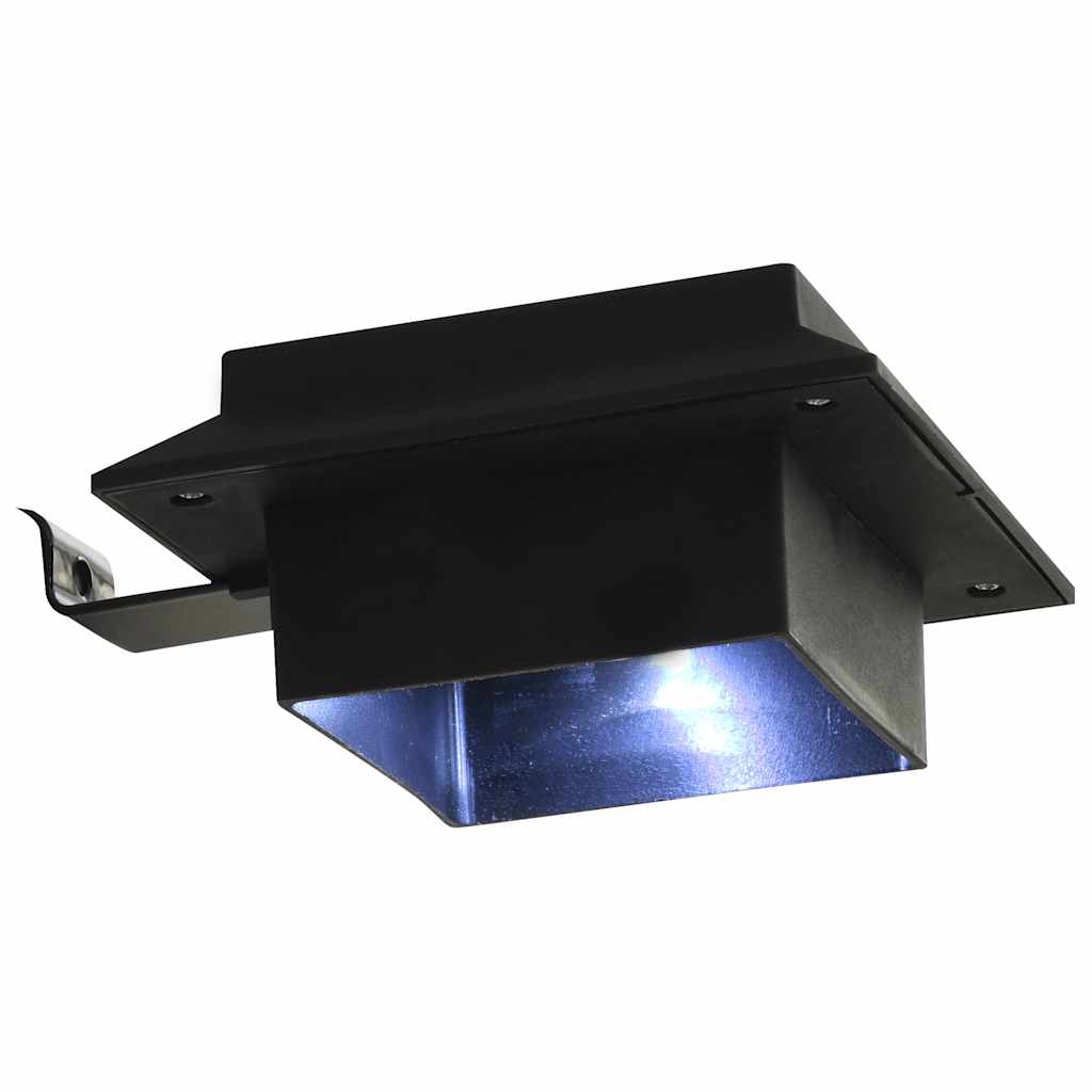 6 db négyszögletes fekete kültéri napelemes LED lámpa, 12 cm 12