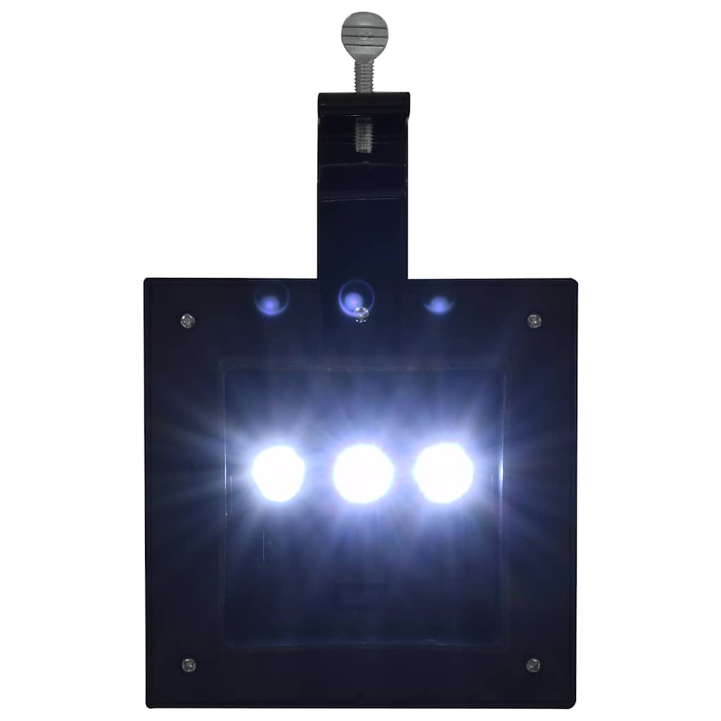 6 db négyszögletes fekete kültéri napelemes LED lámpa, 12 cm 13