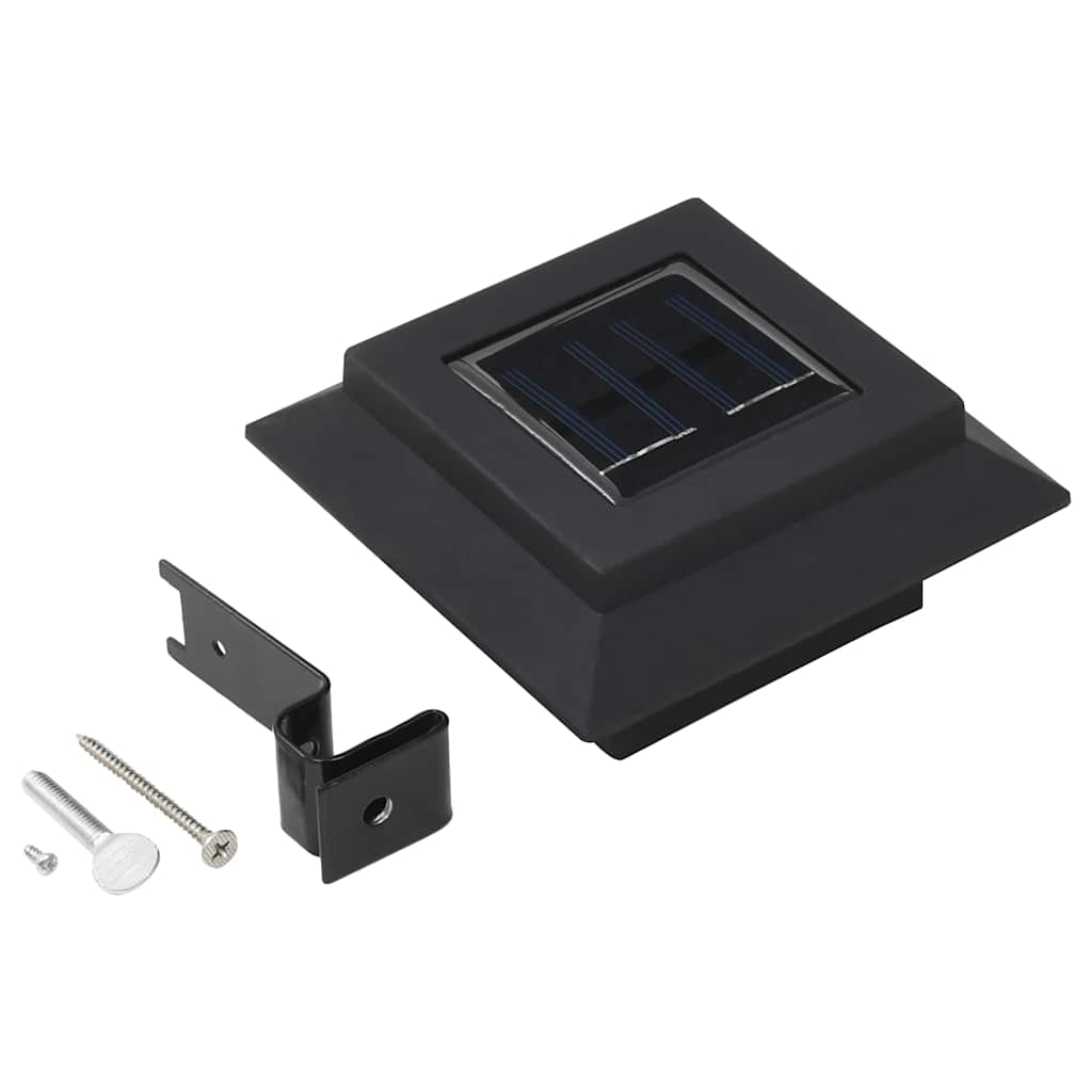 6 db négyszögletes fekete kültéri napelemes LED lámpa, 12 cm 6