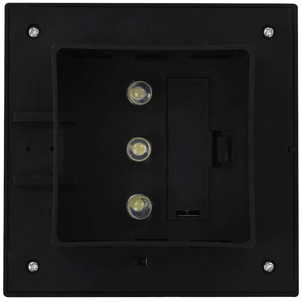 6 db négyszögletes fekete kültéri napelemes LED lámpa, 12 cm 8