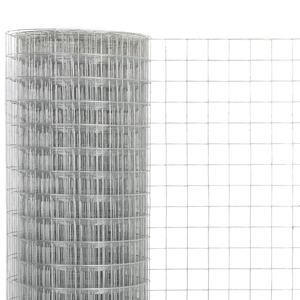 Ezüst horganyzott acél csirkeháló drótkerítés 25 x 1,5 m 3