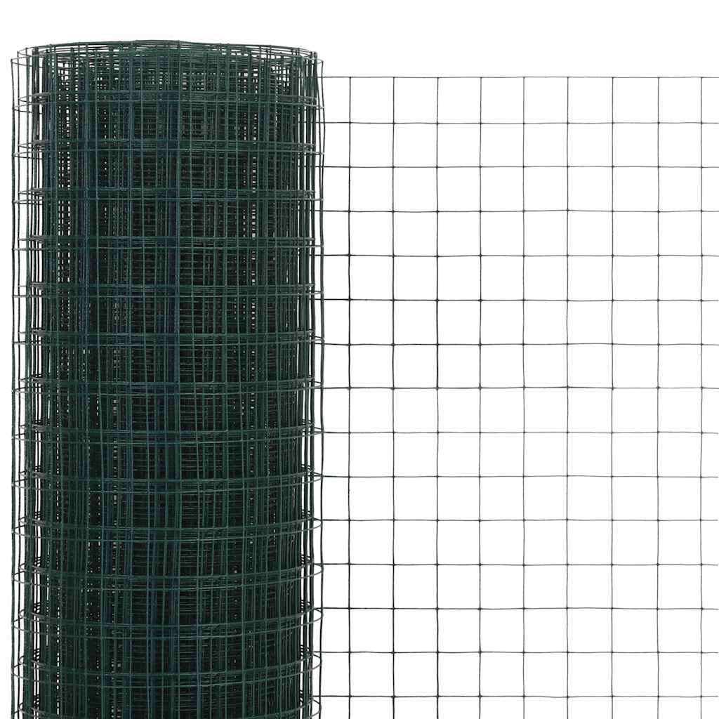Zöld PVC-bevonatú acél csirkeháló drótkerítés 10 x 0,5 m 3