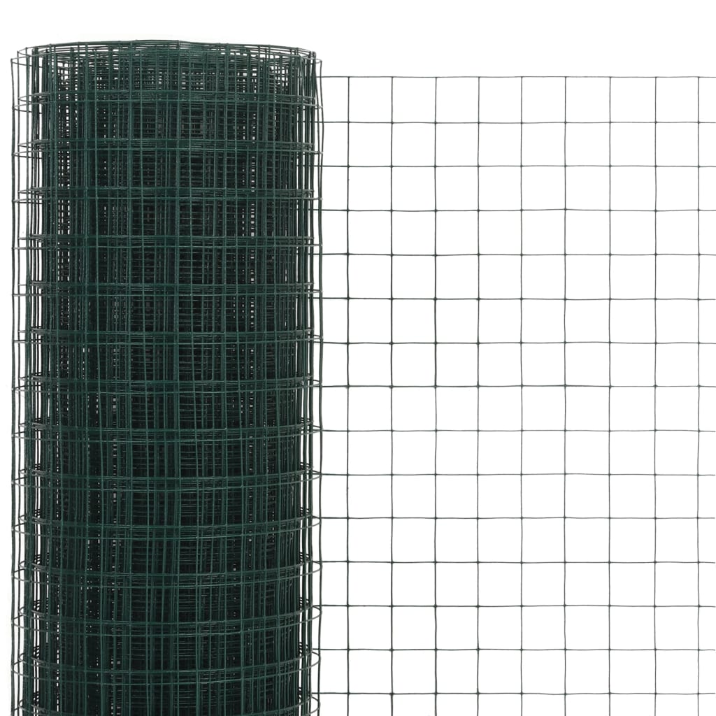 Zöld PVC-bevonatú acél csirkeháló drótkerítés 10 x 1,5 m 3
