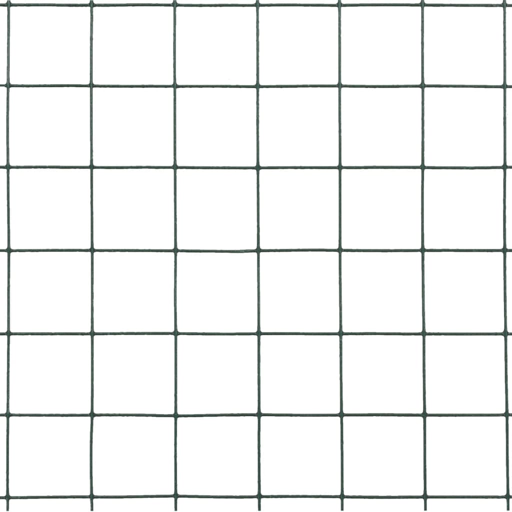 Zöld PVC-bevonatú acél csirkeháló drótkerítés 10 x 1,5 m 4