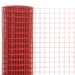 Piros PVC-bevonatú acél csirkeháló drótkerítés 10 x 1,5 m 3