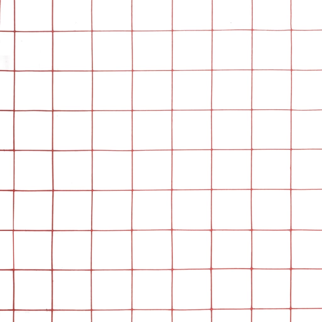 Piros PVC-bevonatú acél csirkeháló drótkerítés 10 x 1,5 m 4