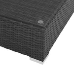 7-részes fekete polyrattan kerti bútorszett párnákkal 7