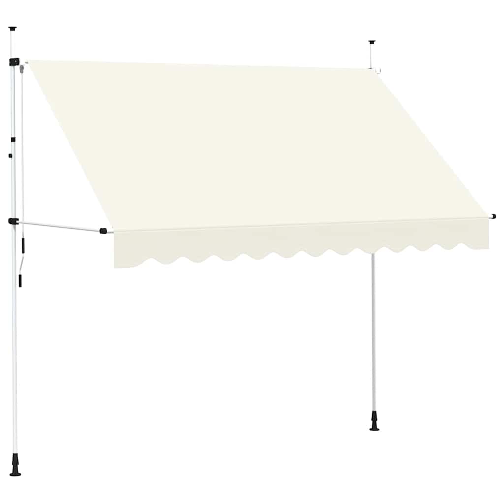 Kézzel feltekerhető krémszínű napellenző 300 cm 2