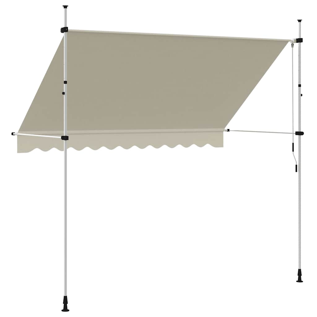 Kézzel feltekerhető krémszínű napellenző 300 cm 4