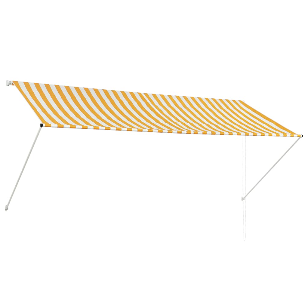 Feltekerhető sárga és fehér napellenző 300 x 150 cm 2